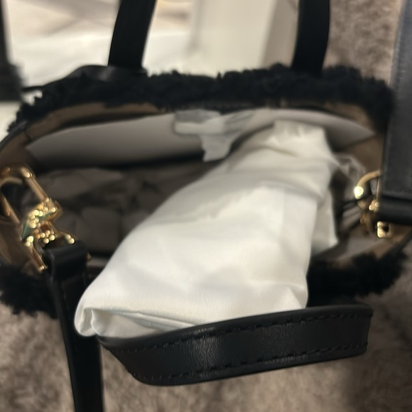 Michael Kors Sinclair Extra-Small Fur Trim Crossbody Bag BROWN/BLK - Picture 8 of 8